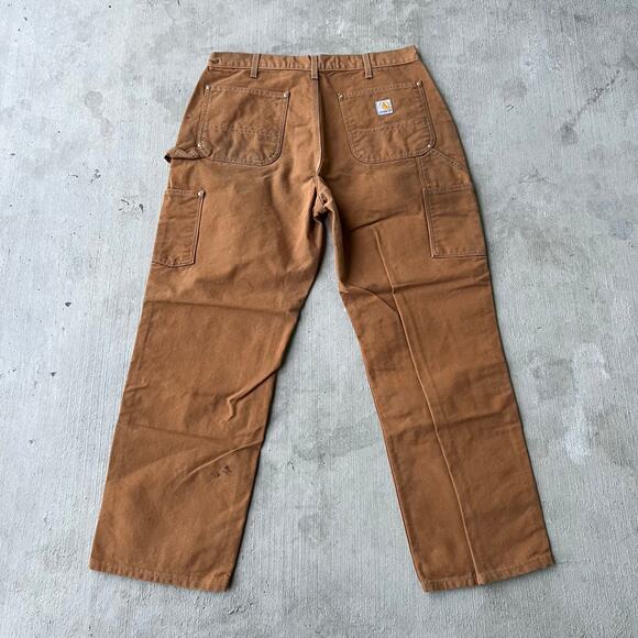 Vintage Y2K Carhartt brown DIRTY double knee work wear carpenter pants - Picture 5 of 12